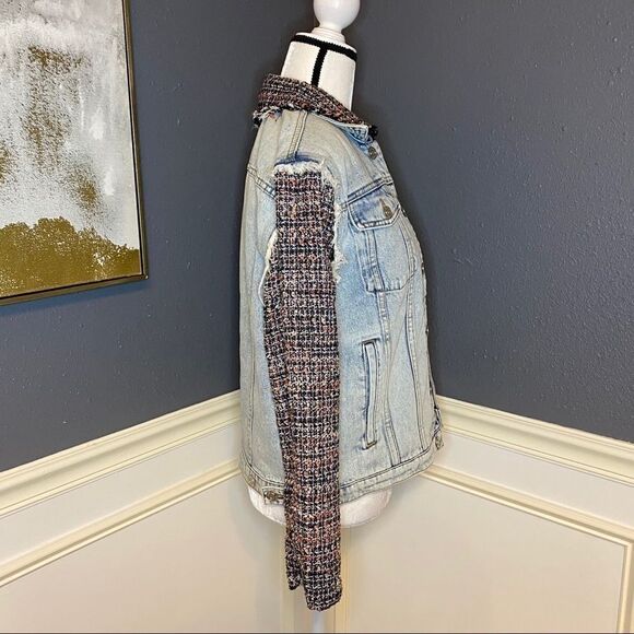 Current/Elliott The Charmer Tweed & Denim Jacket - Picture 10 of 15